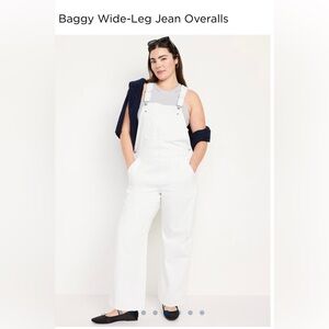 Brand New with tags! White denim overalls 14 petite